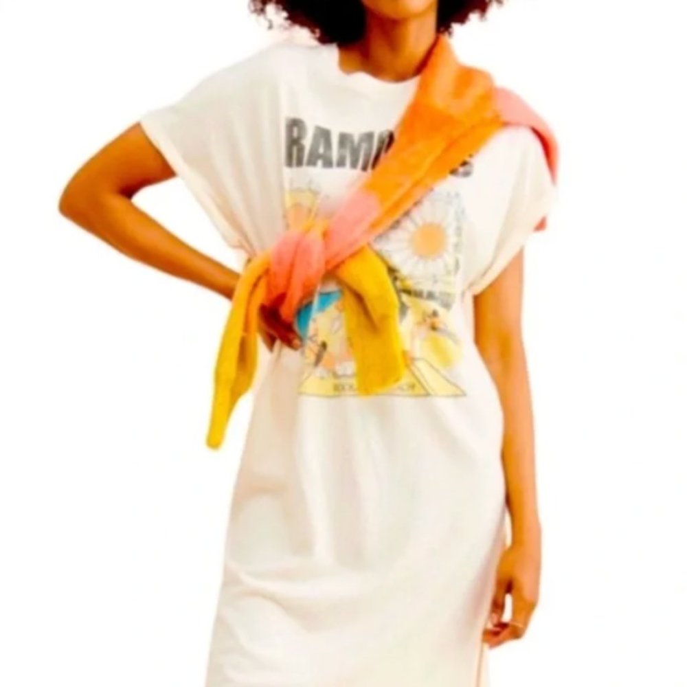 NWT Free People x Letluv Ramones middy Tee Dress size M